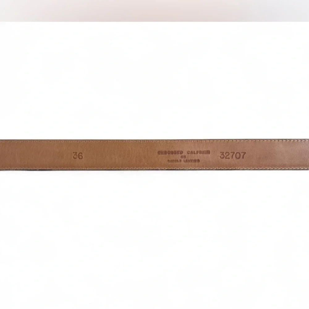 Brown Leather |Brighton| Belt with Alligator Embossed Pattern Size 36
